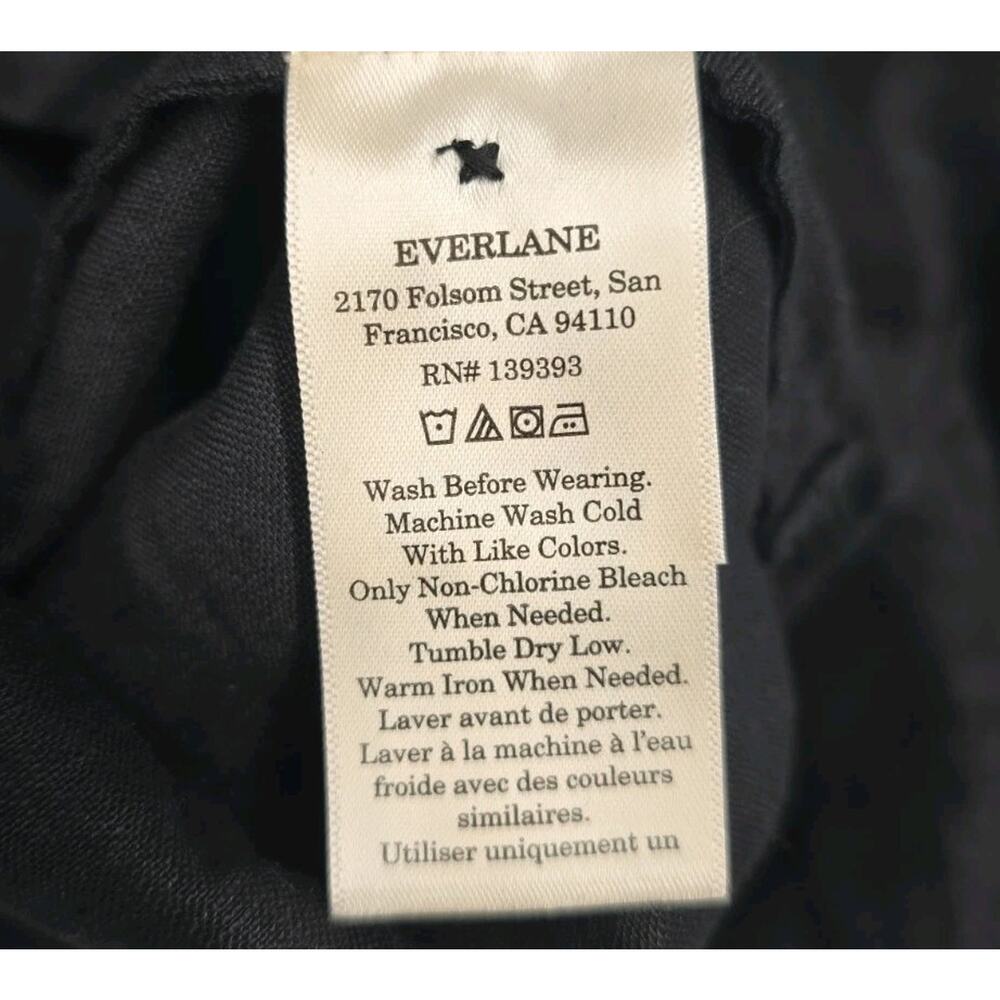 Everlane The Daytripper Shirt Dress Black 100% European Flax Linen High-Low Sz S - Picture 8 of 11